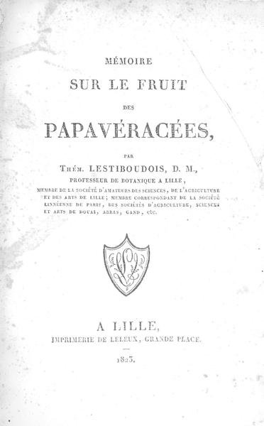 Mémoire sur le fruit des Papavéracées