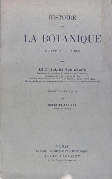 Histoire de la botanique du XVIè siècle à 1860