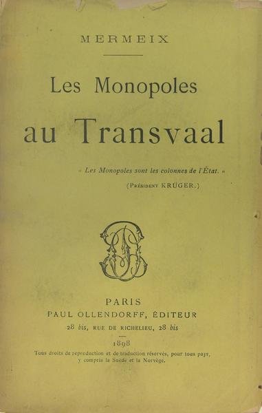 Les monopoles au Transvaal