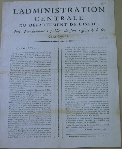 Administration centrale du département de l'Isère, aux fonctionnaires publics de …