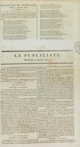 Journal Le Publiciste - 1er semestre 1809 (1er janvier au …