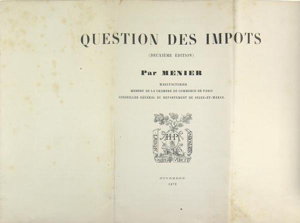 Question des impôts (deuxième édition)