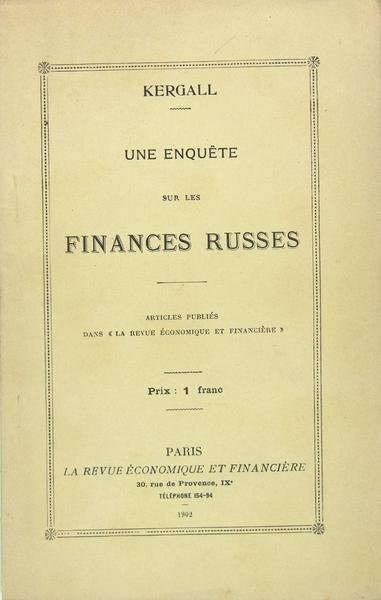 Une enquête sur les finances Russes - Articles publiés dans …