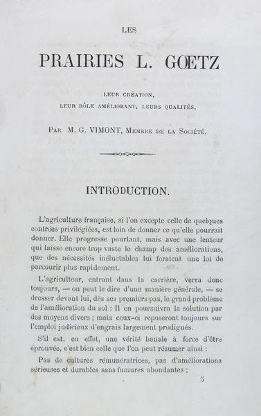 Les prairies L. Goetz - Leur création, leur rôle améliorant, …