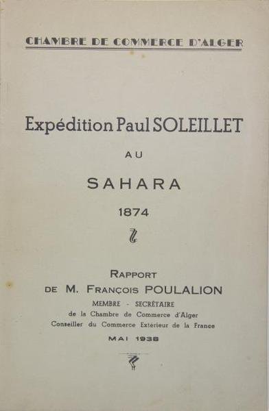 Expéditon Paul Soleillet au Sahara 1874