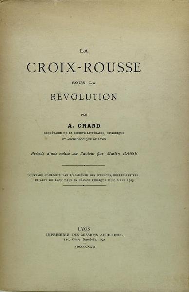 La Croix Rousse sous la révolution