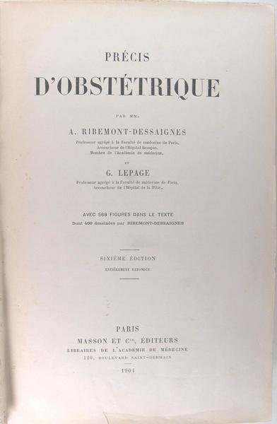Précis d'obstétrique.