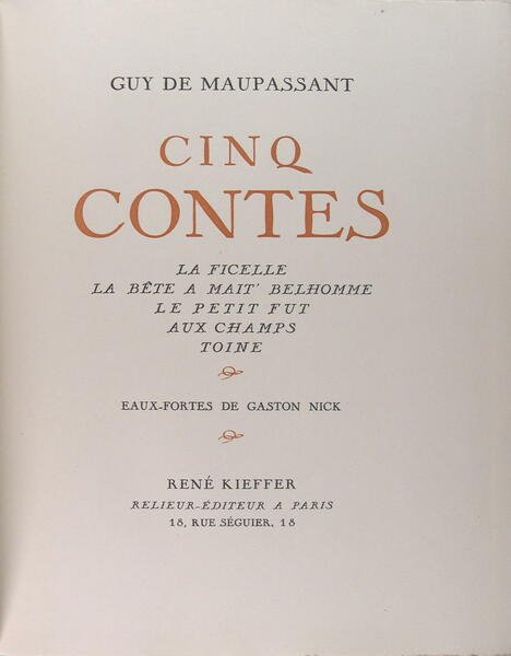 5 contes de Guy de Maupassant