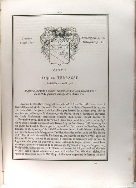 Armorial général de nosseigneurs les présidens, chevaliers dhonneur, trésoriers généraux …