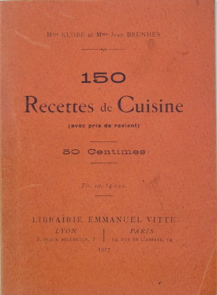 150 recettes de cuisine (avec prix de revient)