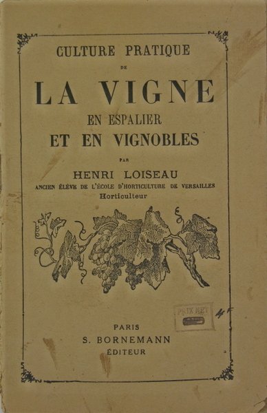 La vigne en espalier et en vignobles