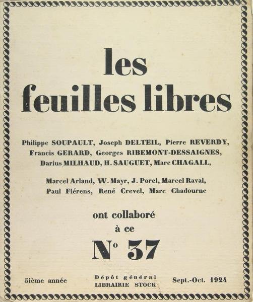 LES FEUILLES LIBRES N° 37.