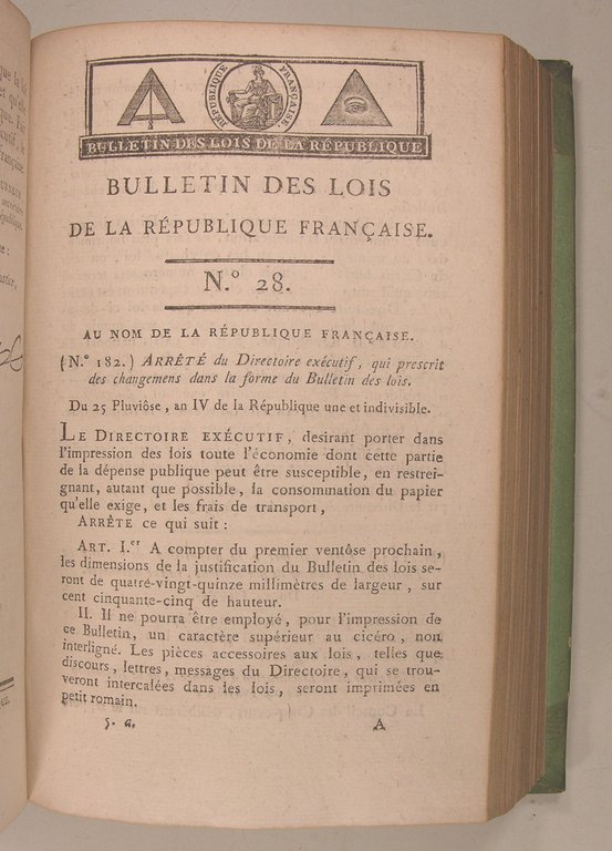 Bulletin des Lois de la République Française An IV de …