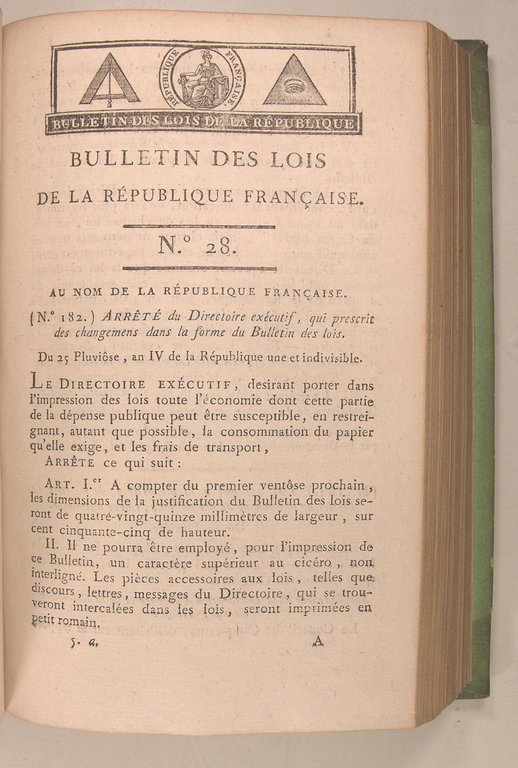 Bulletin des Lois de la République Française An IV de …