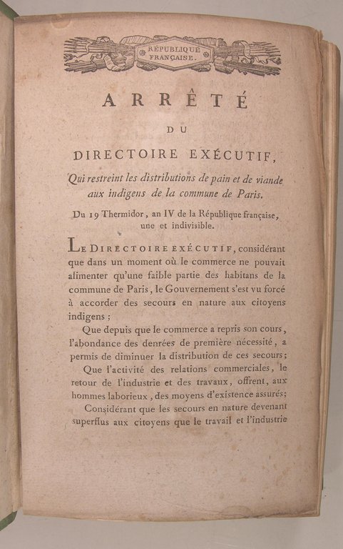 Bulletin des Lois de la République Française An IV de …