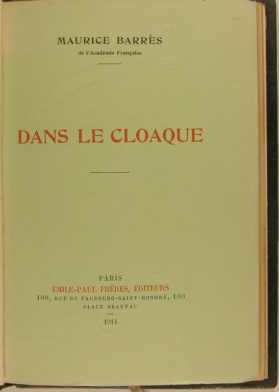 Dans le cloaque