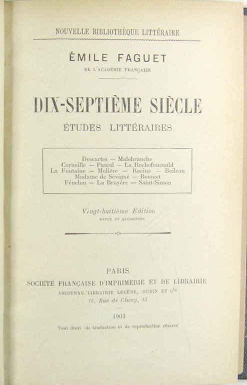 Dix-Septième siècle - Etudes littéraires. | Immagine Gallery 2