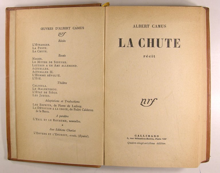 La chute - Récit.