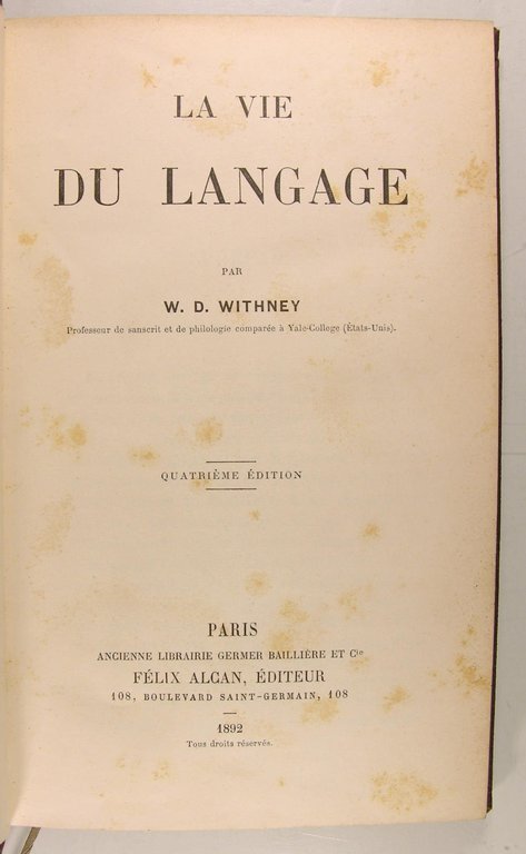 La vie du langage.