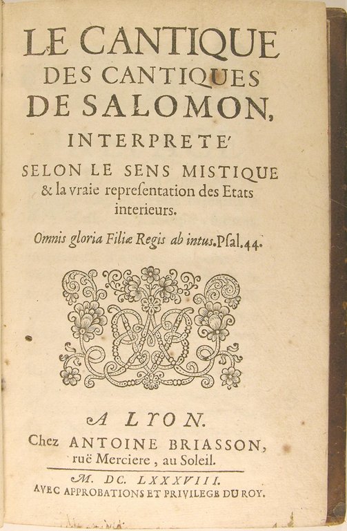 Le cantique des cantiques de Salomon, interprete selon le sens …