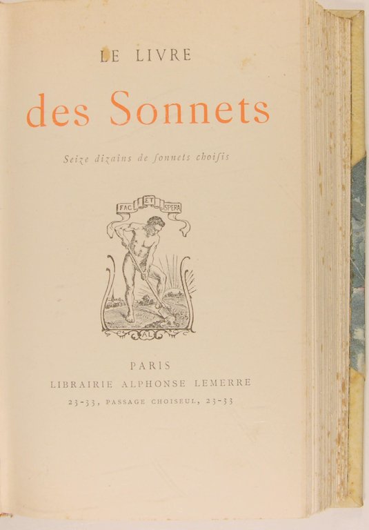 Le livre des Sonnets - Seize dizains de sonnets choisis