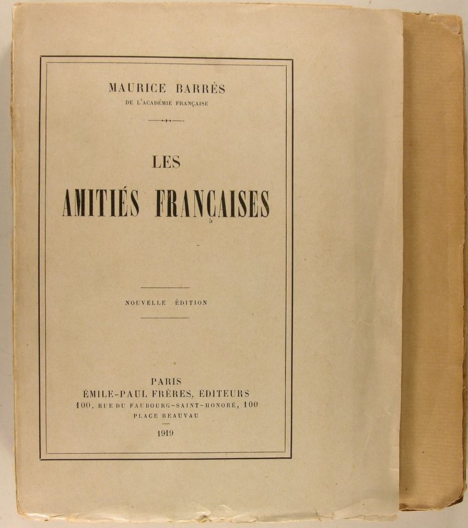 Les amitiés françaises - Notes sur l'acquisition par un petit …