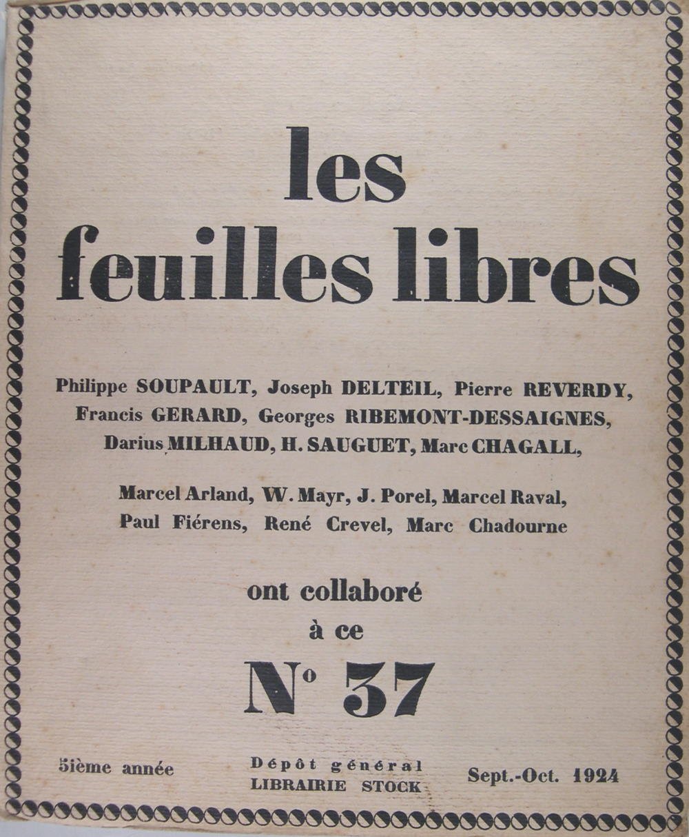 LES FEUILLES LIBRES N° 37.