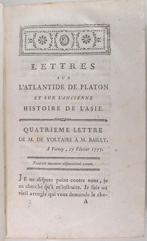 Lettres sur l’Atlantide de Platon et sur l’ancienne histoire de …