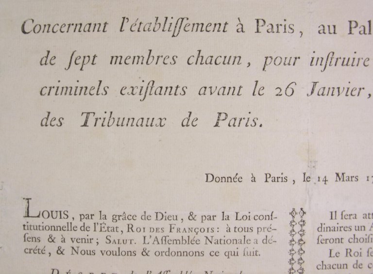 Loi concernant l'établissement à Paris, au Palais, de six Tribunaux, …