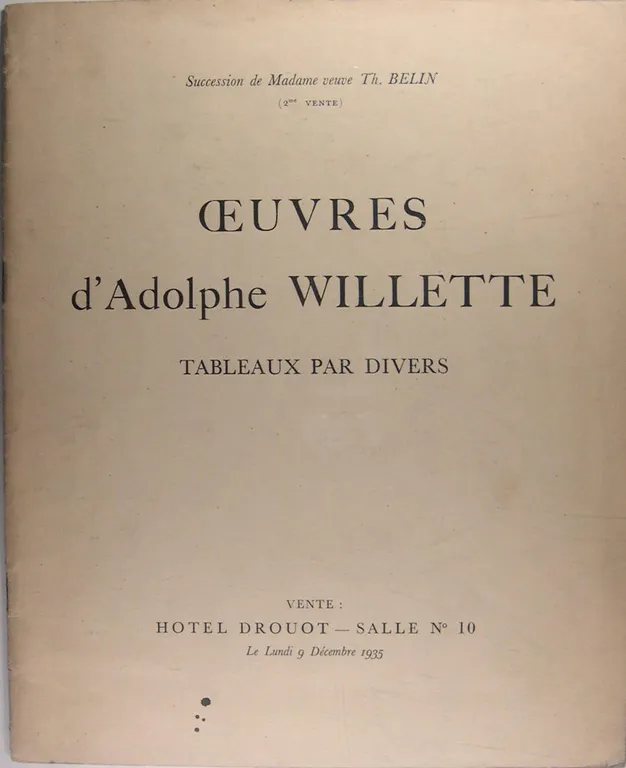 Oeuvres d'Adolphe Willette - Tableaux par divers