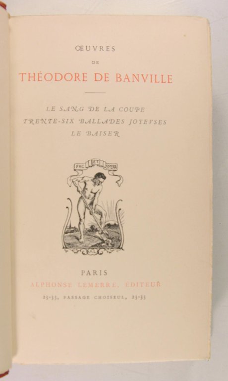 Oeuvres Odes : Le sang de la coupe - Trente-six …