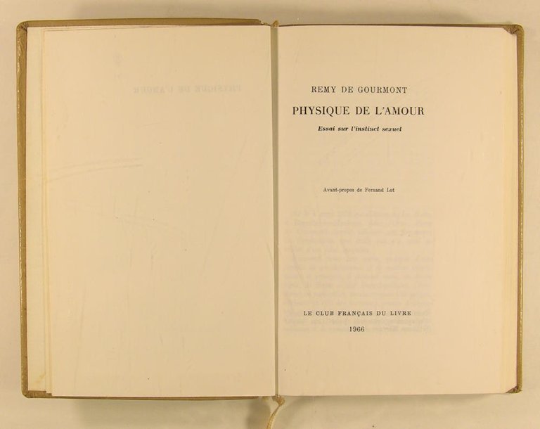 Physique de l'amour - Essai sur l'instinct sexuel.