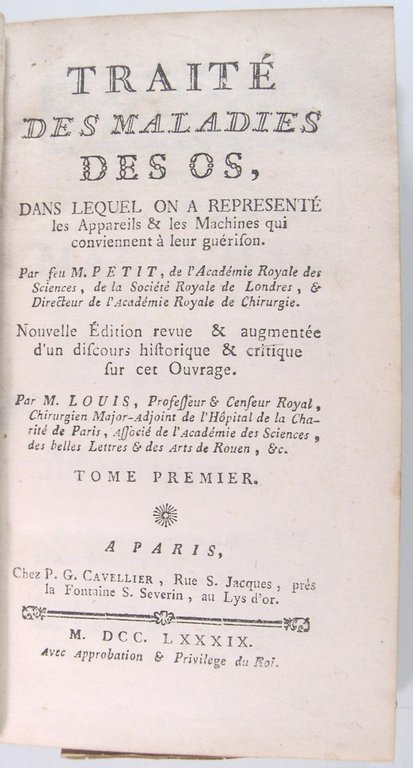 Traité des MALADIES DES OS, dans lequel on a représenté …