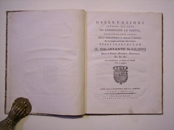 Osservazioni intorno all'arte di fabbricare la carta, dedotte da varj …