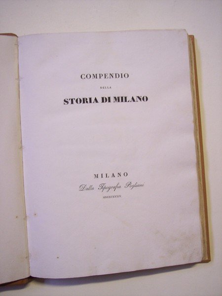 Compendio della storia di Milano.