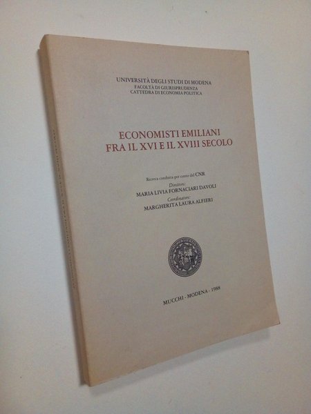 Economisti emiliani fra il XVI e il XVIII secolo.