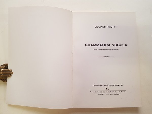 Grammatica vogula (con una scelta di poesie vogule).