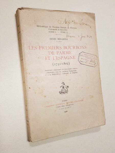 Les premiers Bourbons de Parme et l'Espagne (1731-1802).