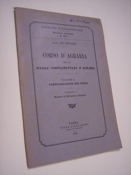 Corso d'agraria per le scuole complementari d'agraria.