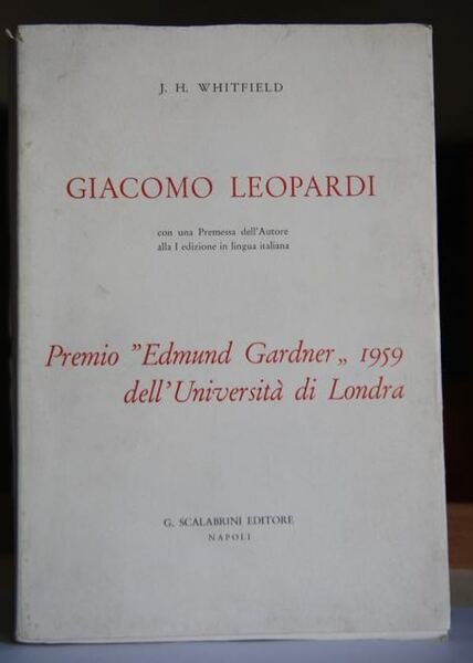 Giacomo Leopardi Premio Edmund Gardner 1959 dell’ Università di Londra