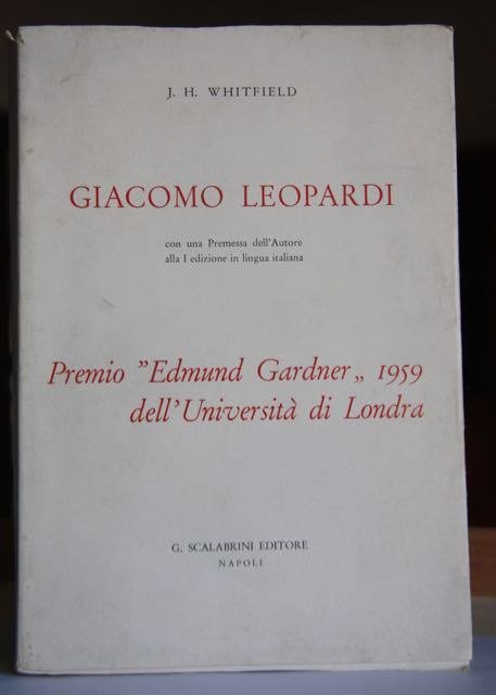 Giacomo Leopardi Premio Edmund Gardner 1959 dell’ Università di Londra