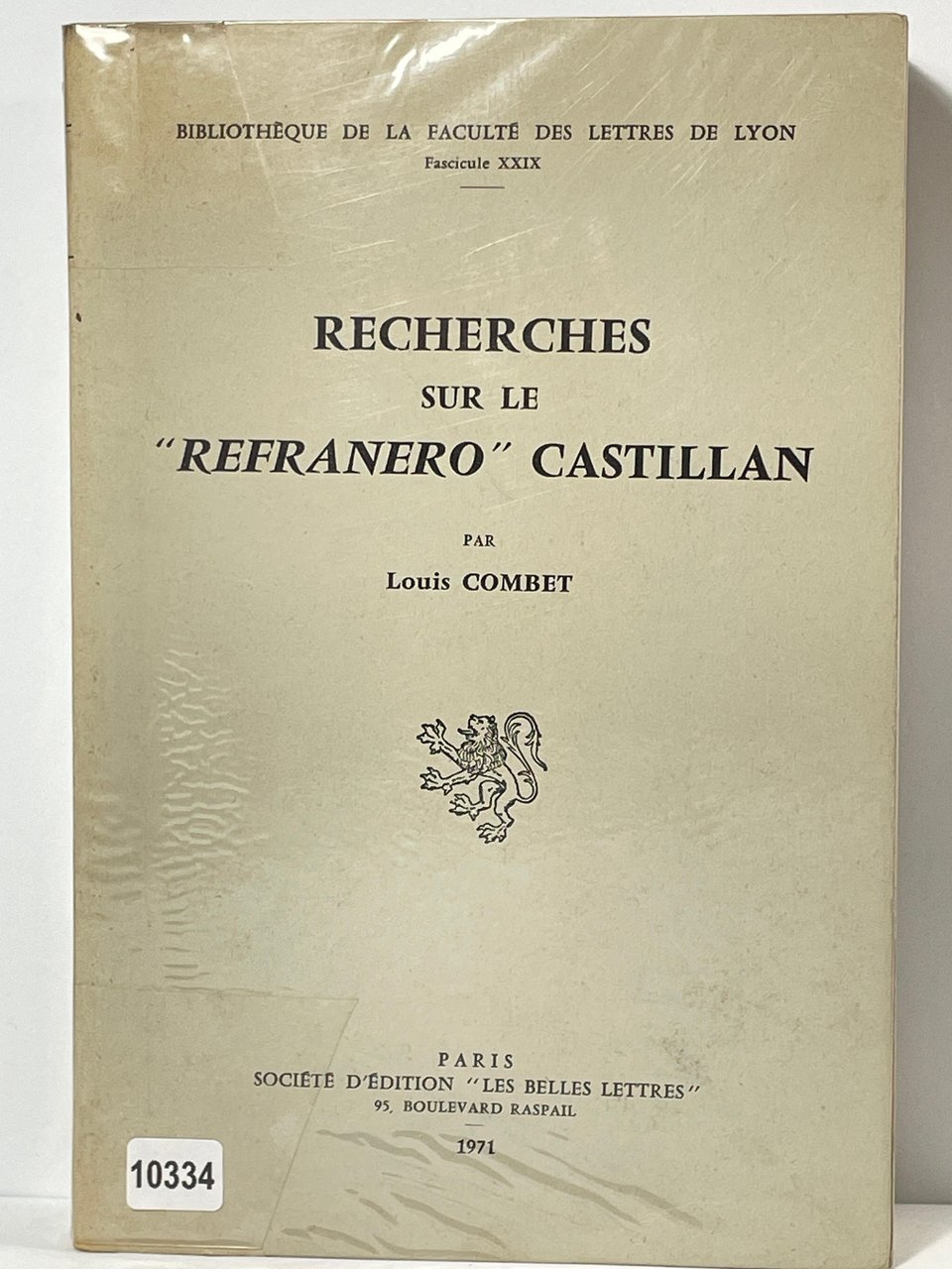 Recherches sur le ' Refranero' Catilian