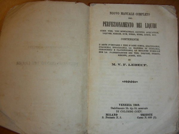 NUOVO MANUALE completo del perfezionamento dei liquidi come vini, vini …