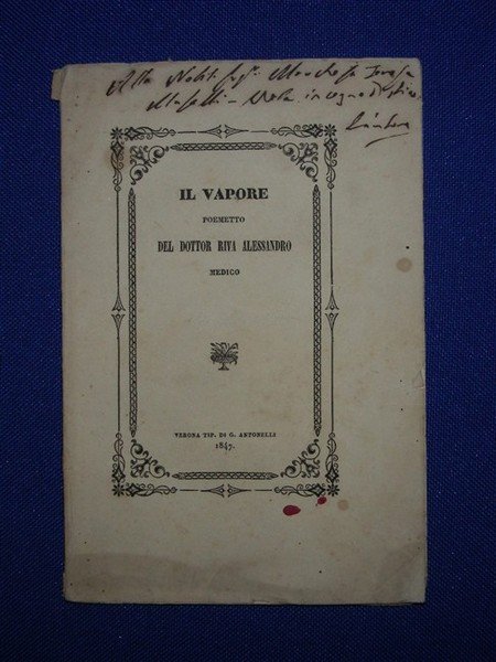 IL VAPORE. Poemetto popolare del Dottor. Medico.