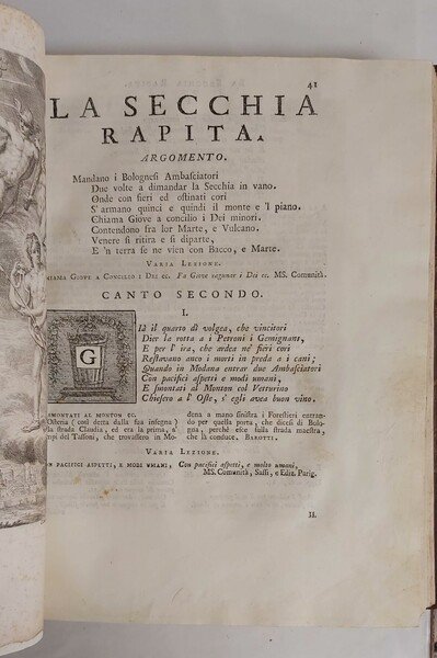 LA SECCHIA RAPITA. Poema eroicomico di. Patrizio Modenese. Colle dichiarazioni …