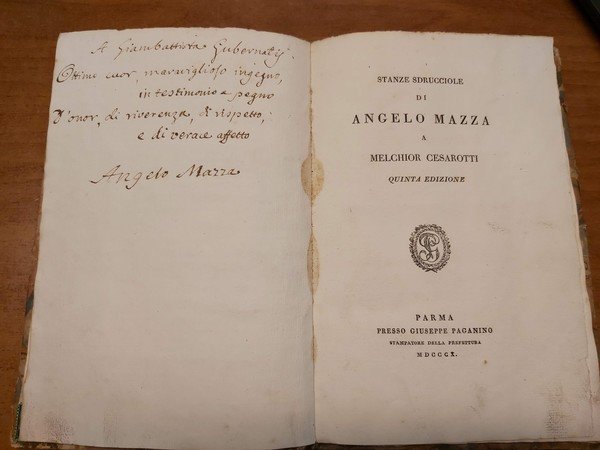 STANZE SDRUCCIOLE di. a Melchior Cesarotti.