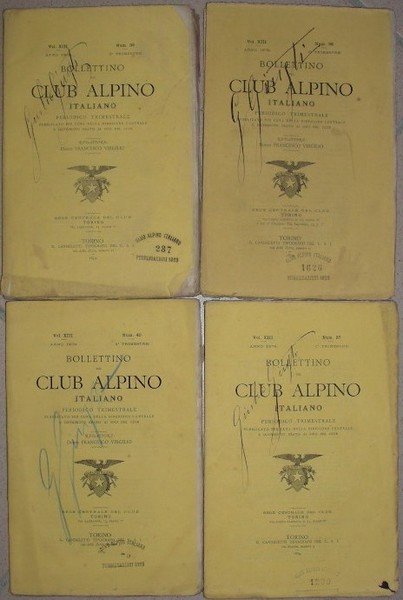 CLUB ALPINO ITALIANO. Bollettino. Anno 1879. Vol. XIII. N. 37-38-39-40.
