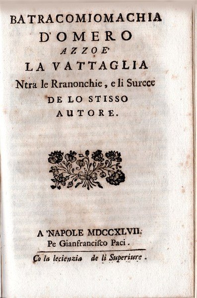 LA BBINTE ROTOLA DE LO VALANZONE azzoè Commiento neopp' a … | Immagine principale