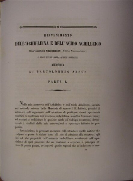 RINVENIMENTO dell'achilleina e dell'acido achilleico nell'assenzion ombellifero e nuovi studii …