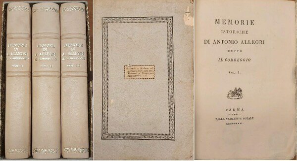 MEMORIE ISTORICHE DI ANTONIO ALLEGRI DETTO IL CORREGGIO. Volume I … | Immagine Gallery 1